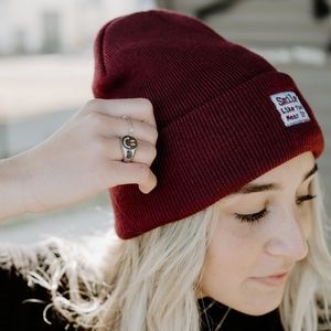 Maroon "Smile Like You Mean It" Beanie